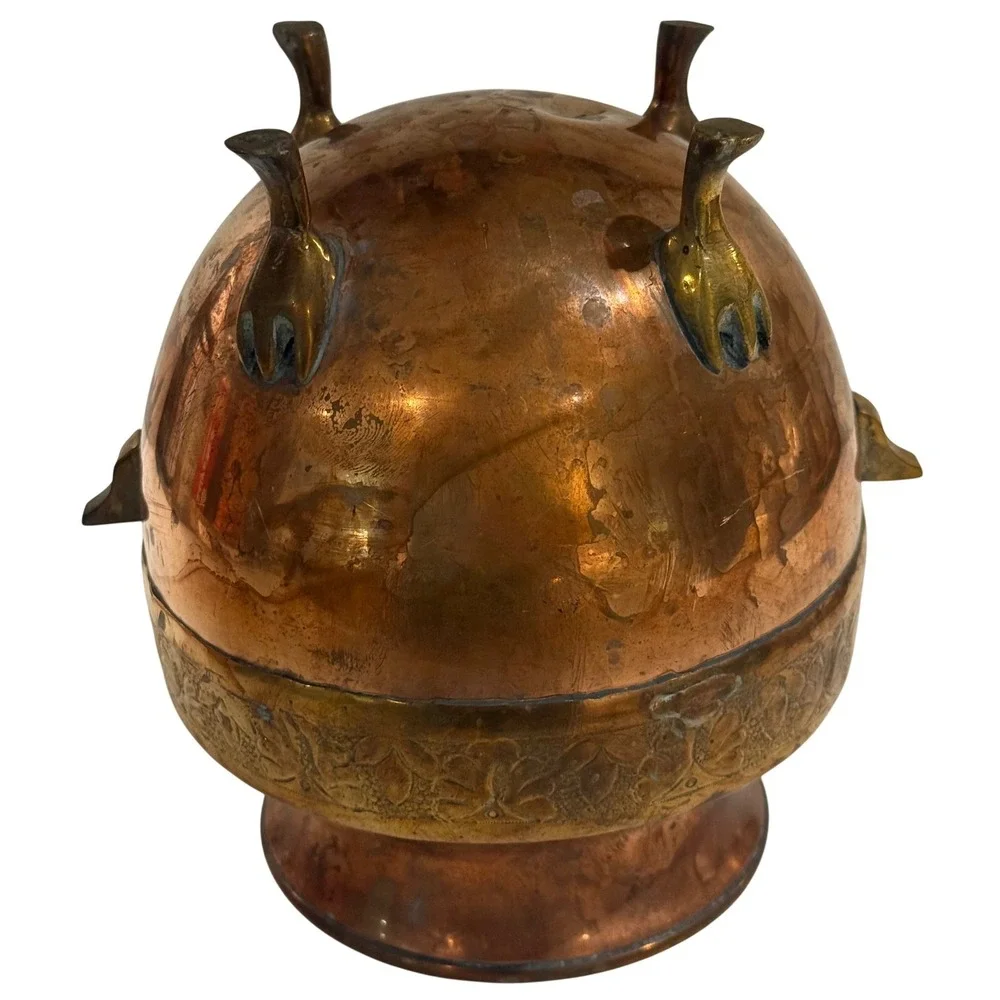 Vtg Bronze Copper Vessel Urn Pot 7